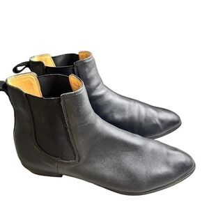 J. Crew Women's Size 7.5 Chelsea Boots Black Leather Bootie Pull On J6863